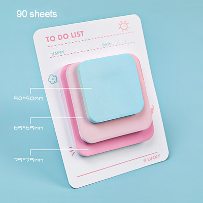 90 φύλλα Σημειωματάριο Kawaii Sticky Notes 3 μεγεθών Υπόμνημα Υπόμνημα Υπόμνημα μαθητής Planner Σημειωματάριο Αυτοκόλλητα σημειώσεων Σχολικό γραφείου Χαρτικά