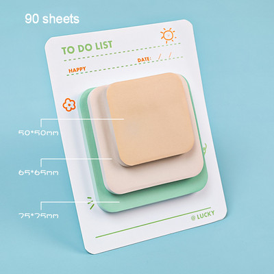 90 φύλλα Σημειωματάριο Kawaii Sticky Notes 3 μεγεθών Υπόμνημα Υπόμνημα Υπόμνημα μαθητής Planner Σημειωματάριο Αυτοκόλλητα σημειώσεων Σχολικό γραφείου Χαρτικά