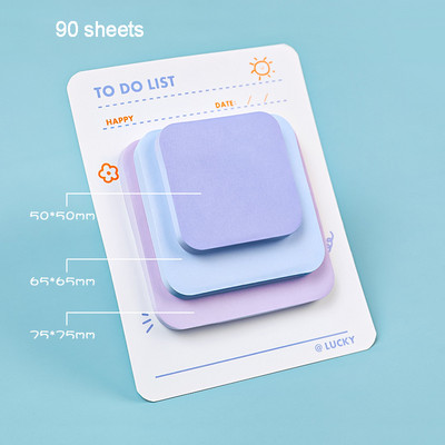90 φύλλα Σημειωματάριο Kawaii Sticky Notes 3 μεγεθών Υπόμνημα Υπόμνημα Υπόμνημα μαθητής Planner Σημειωματάριο Αυτοκόλλητα σημειώσεων Σχολικό γραφείου Χαρτικά