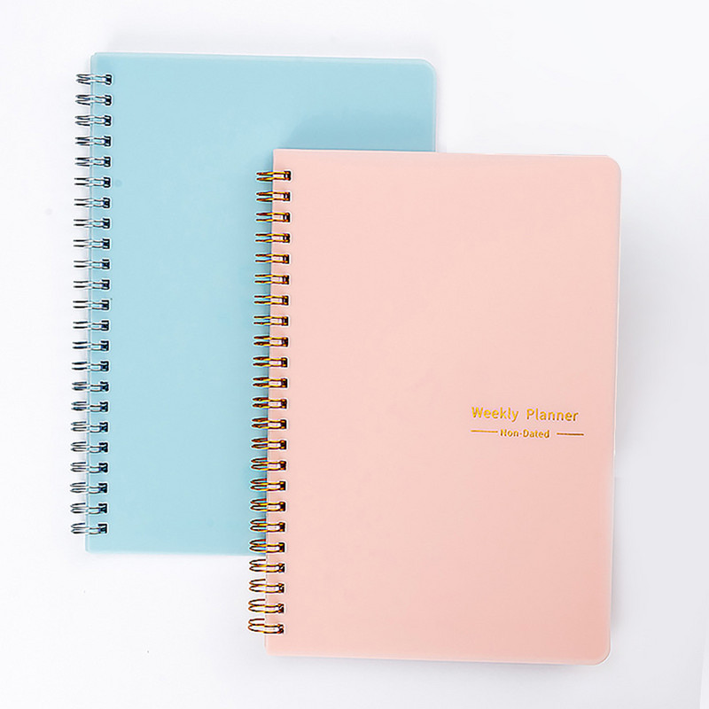 A5 piezīmjdatora personīgā plāna rakstīšanas bloks, pārnēsājams 52 nedēļu grafiks, iknedēļas plānotājs, rakstāmpiederumu ieradumu izsekotājs