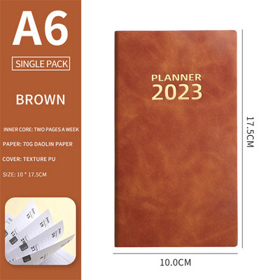 Agenda 2023 Notebook Jegyzettömbök Cuadernos Heti Tervező A6 bőr napló Hordozható az irodában Üzleti jegyzetkönyvek Aranyos vázlatfüzetek