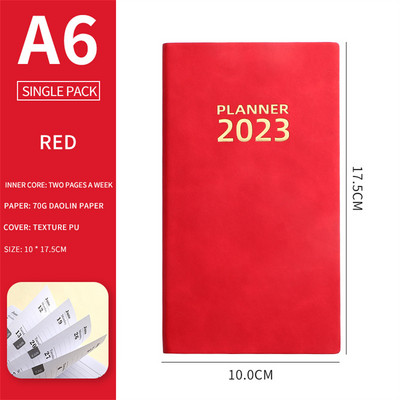 Agenda 2023 Notebook Jegyzettömbök Cuadernos Heti Tervező A6 bőr napló Hordozható az irodában Üzleti jegyzetkönyvek Aranyos vázlatfüzetek