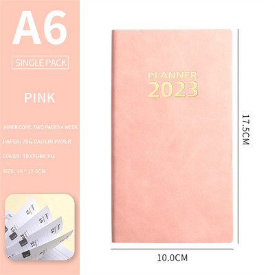 Agenda 2023 Notebook Jegyzettömbök Cuadernos Heti Tervező A6 bőr napló Hordozható az irodában Üzleti jegyzetkönyvek Aranyos vázlatfüzetek