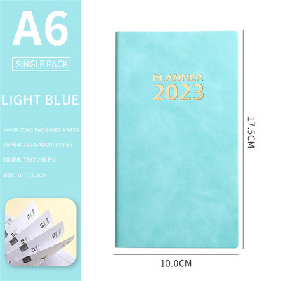 Agenda 2023 Notebook Jegyzettömbök Cuadernos Heti Tervező A6 bőr napló Hordozható az irodában Üzleti jegyzetkönyvek Aranyos vázlatfüzetek