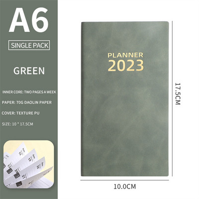 Agenda 2023 Notebook Jegyzettömbök Cuadernos Heti Tervező A6 bőr napló Hordozható az irodában Üzleti jegyzetkönyvek Aranyos vázlatfüzetek