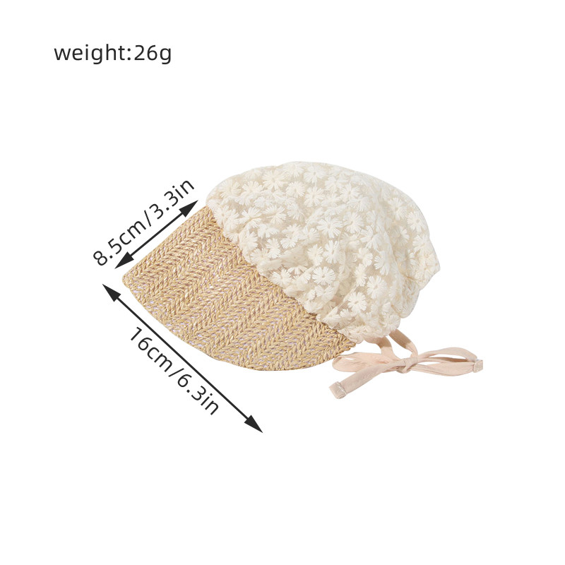 Γλυκό χαριτωμένο μωρό καπέλο δαντέλα λουλούδι Νεογέννητα κορίτσια Ψάθινο καπέλο Καλοκαιρινό βρέφος Μικρό παιδί Lace Up Palace Cap Bonnet