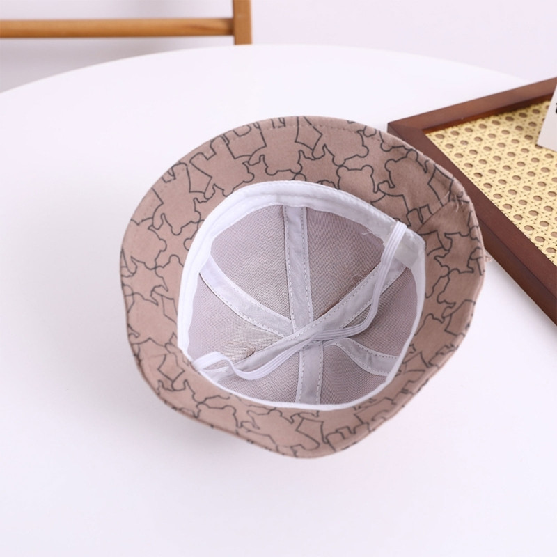 Καπέλο μωρού Cartoon Bear Ear Bucket Bucket Αντιανεμικό Καπέλο Panama Προστατευτικά από τον ήλιο για αγόρια κορίτσι Unisex Μαλακό καπέλο ψαρά