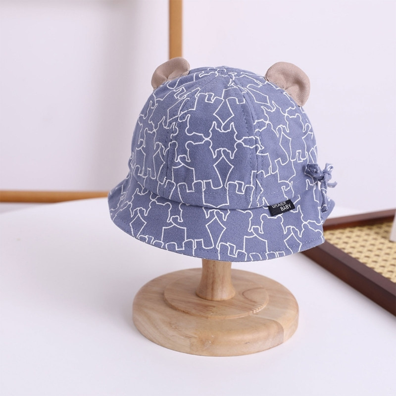 Καπέλο μωρού Cartoon Bear Ear Bucket Bucket Αντιανεμικό Καπέλο Panama Προστατευτικά από τον ήλιο για αγόρια κορίτσι Unisex Μαλακό καπέλο ψαρά