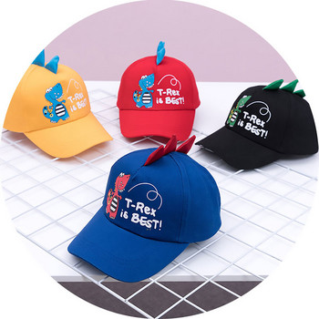 Детска бейзболна шапка с форма на динозавър, 3-8 години, модна детска шапка, регулируема хип-хоп шапка, пролет, лято, момче, момичета, шапка за слънце
