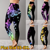 2022 Női Őszi divat Pillangómintás Leggings Magas elasztikus Gym Divat Fitness Leggings Sport Jóga Nadrág Nagy méret XS-8XL
