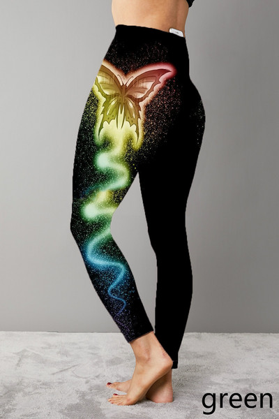 2022 Női Őszi divat Pillangómintás Leggings Magas elasztikus Gym Divat Fitness Leggings Sport Jóga Nadrág Nagy méret XS-8XL