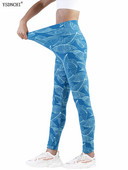 YSDNCHI szexi leggins női poliészter magas derekú leggings női levél nyomott ceruza nadrág elasztikus edzés Spandex alkalmi harisnya