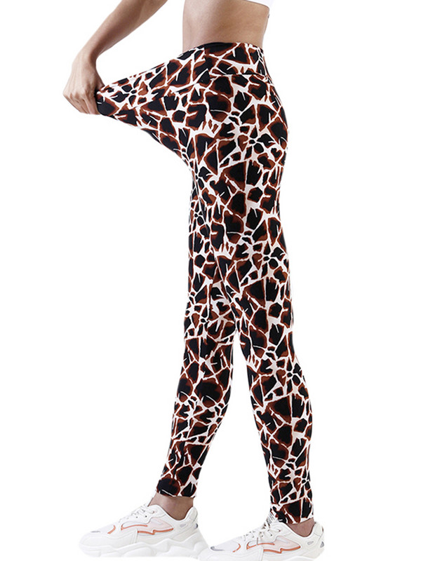 YSDNCHI Sexy Leggins Γυναικεία πολυεστερικά ψηλόμεσα κολάν Γυναικεία στάμπα με μολύβι παντελόνι ElasticWorkout Spandex Casual καλσόν