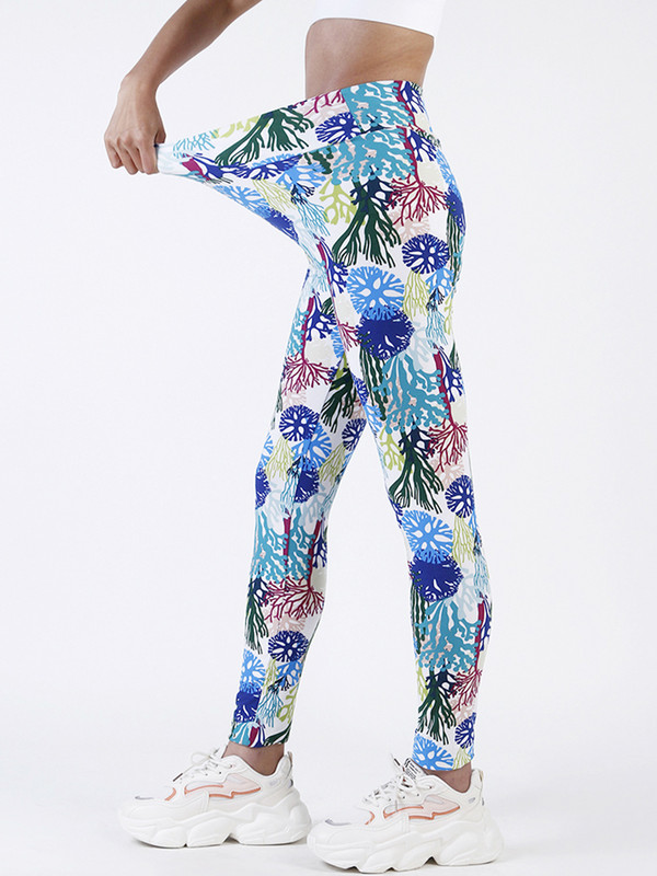 YSDNCHI Sexy Leggins Γυναικεία πολυεστερικά ψηλόμεσα κολάν Γυναικεία στάμπα με μολύβι παντελόνι ElasticWorkout Spandex Casual καλσόν