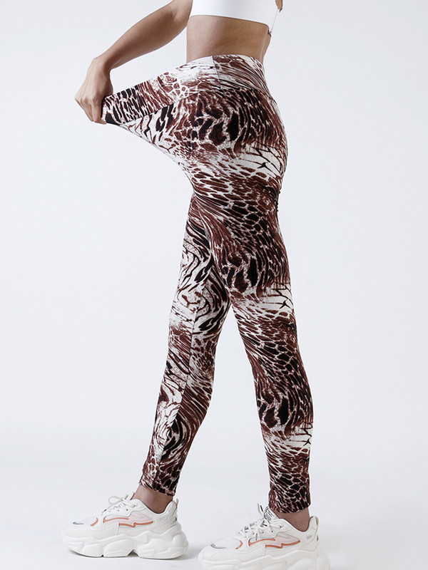 YSDNCHI Sexy Leggins Γυναικεία πολυεστερικά ψηλόμεσα κολάν Γυναικεία στάμπα με μολύβι παντελόνι ElasticWorkout Spandex Casual καλσόν