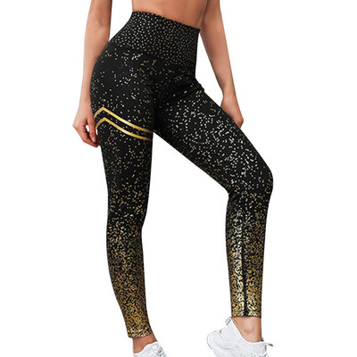 Női Magas derekú Sparkle Leggings Jóga Nadrág Leggins Sport Női Fitness Booty Leggings Sport Gym Leggings Sportos harisnyanadrág