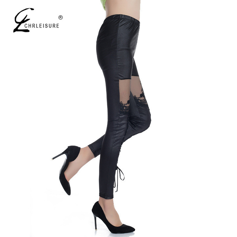 CHLEISURE S-XL Γυναικεία σέξι δαντελένια συνονθύλευμα πανκ ροκ κολάν casual κολάν Calzas Deportivas Mujer Punk Style Leggins