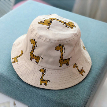 2021 Нова лятна детска шапка с печат на шапки за момчета Момичета Детски слънчеви шапки Анимационни бебешки плажни шапки на открито за 1-5 години