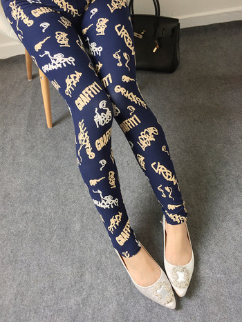 Клинове с щампи на цветя Секси дамски дамски тънки памучни панталони с висока еластичност