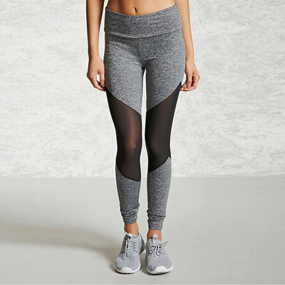 Fitness Bandage Hálós leggings Szexi edzés leggins Női Push Up Jegging Fekete Magasan rugalmas poliészter rugalmas derékú tornanadrág