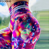 FCCEXIO Rainbow Bubbles Mintanyomat Női nadrág Push Up Futás Sport Szexi Leggings Vékony nadrág Új nadrág Fitness Legging