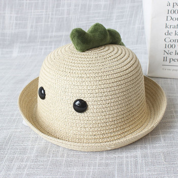 Бебешка шапка Лятна сламена шапка със сладък дизайн Бебе момиче Плажна шапка Панама Шапка Сенник Бебешки шапки и шапки за деца