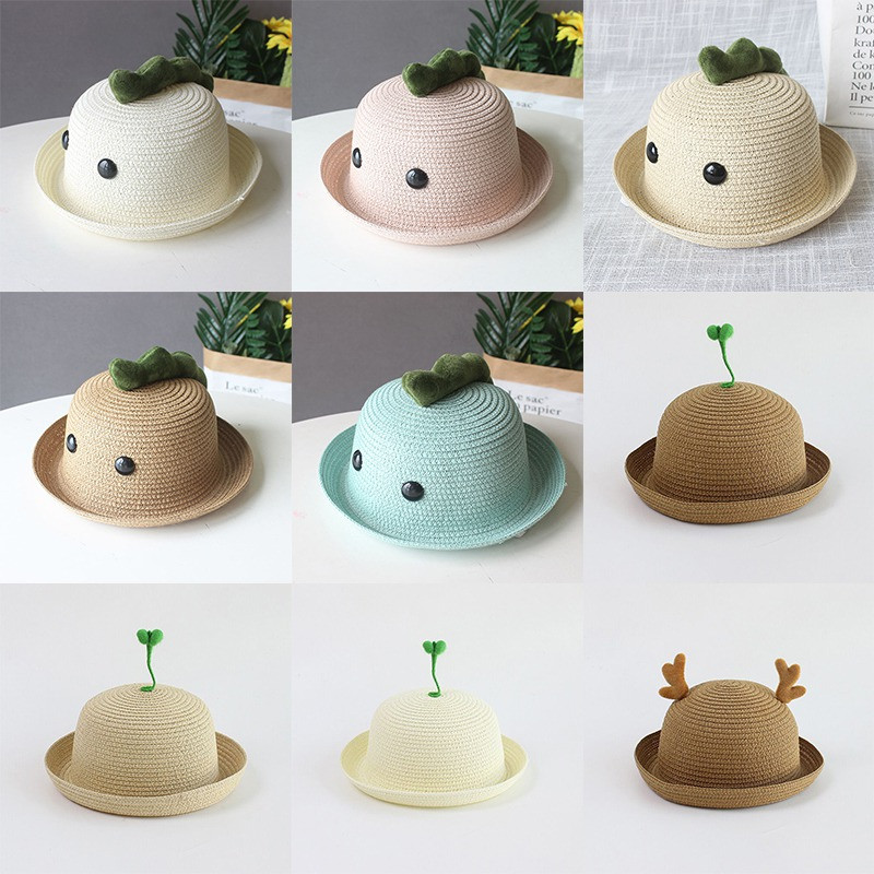 Βρεφικό καπέλο Καλοκαιρινό ψάθινο χαριτωμένο σχέδιο Baby girl Cap Beach Παιδιά Panama Hat Sunshade Baby καπέλα και καπέλα για παιδιά