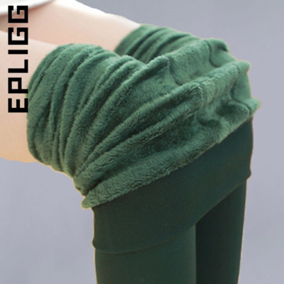 Epligg Stretchy fekete leggings női téli leggings meleg leggins magas derekú egyszínű bársony női vastagított bársony leggings
