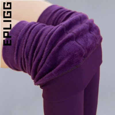 Epligg Stretchy fekete leggings női téli leggings meleg leggins magas derekú egyszínű bársony női vastagított bársony leggings