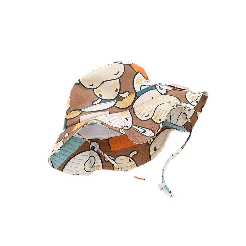 Κινούμενα σχέδια με τύπωμα δεινοσαύρων Καπέλα μωρού με κουβά για αγόρι κορίτσι Χαριτωμένο ζώο Βρέφος Καπέλο Ψαράς Καλοκαιρινό νήπιο Παναμά Καπέλο για τον ήλιο Gorra