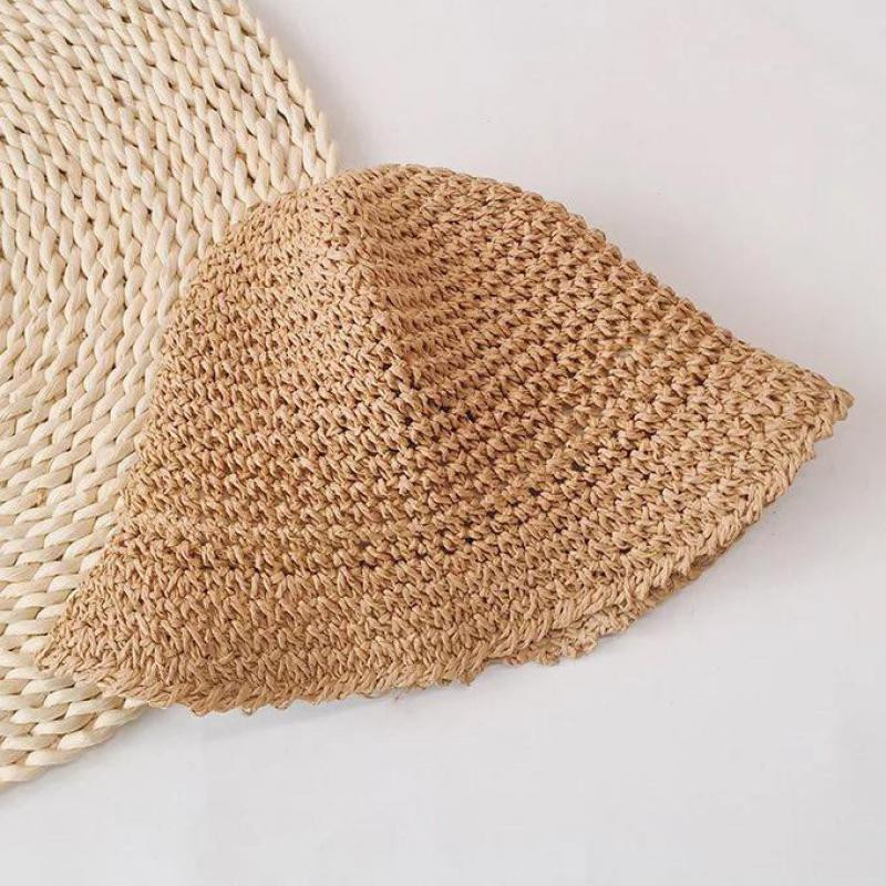 10 Χρώμα Καλοκαιρινό Πλεκτό Ψάθινο Καπέλο Κοριτσιού Μωρό Καραμέλα Χρώμα Αλεξήλιο Καπέλα Ψαρά Simple Beach Cap Boys Casual Boutique Καπέλα