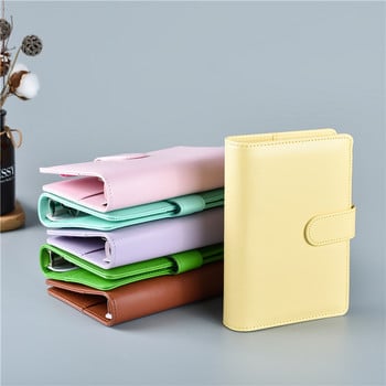 Macaron Color A5 Ring Binder PU Clip-on Notebook Δερμάτινο κάλυμμα σημειωματάριου Loose Leaf Notebooks Journal Kawaii Stationery