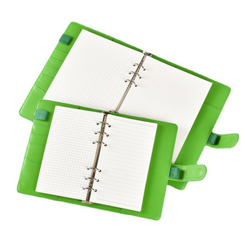 Macaron Color A5 Ring Binder PU Clip-on Notebook Δερμάτινο κάλυμμα σημειωματάριου Loose Leaf Notebooks Journal Kawaii Stationery