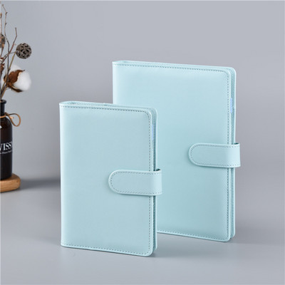 Macaron színes A5 gyűrűs iratgyűjtő PU Clip-on notebook bőr laza levelű jegyzetfüzet borító jegyzetfüzetek folyóirat Kawaii írószer