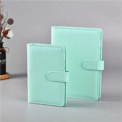 Macaron színes A5 gyűrűs iratgyűjtő PU Clip-on notebook bőr laza levelű jegyzetfüzet borító jegyzetfüzetek folyóirat Kawaii írószer