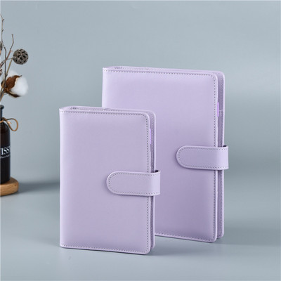 Macaron színes A5 gyűrűs iratgyűjtő PU Clip-on notebook bőr laza levelű jegyzetfüzet borító jegyzetfüzetek folyóirat Kawaii írószer