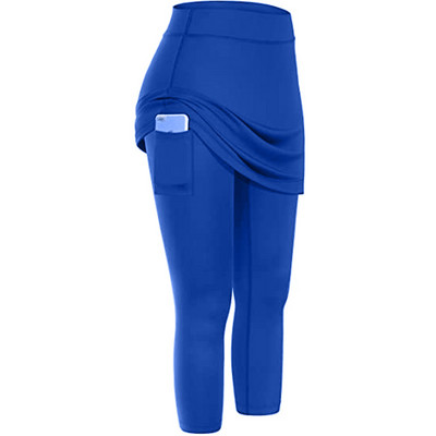 Leggings Női Teniszszoknyás Magas derekú Leggings Zsebek Rugalmas Sport Fitness Legging Magas derekú Vékony kocogónadrág #YY