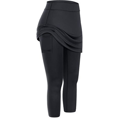 Leggings Női Teniszszoknyás Magas derekú Leggings Zsebek Rugalmas Sport Fitness Legging Magas derekú Vékony kocogónadrág #YY