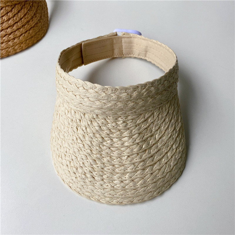 Κορέα Βρεφικό Ψάθινο Καπέλο Ρυθμιζόμενο Κενό Καπέλο Καλοκαιρινό Μεγάλο Γείσο Βρεφικά Καπέλα Ξαπλώστρας Καπέλα μπάσκετ για παιδιά Καπέλα ταξιδιού εξωτερικού χώρου