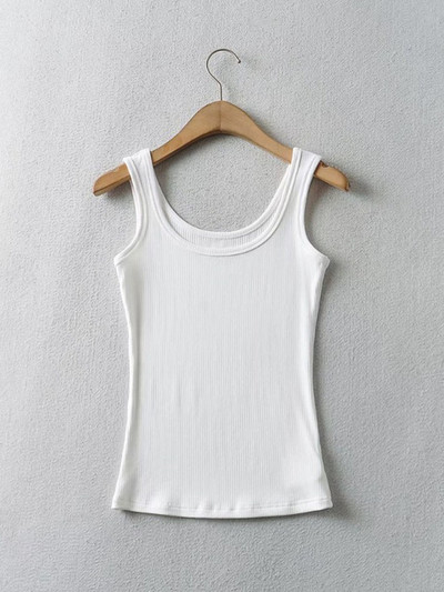 Crop felsők, női 2023 nyári, szolid, szexi U nyakú, ujjatlan, kötött táskafelső, Basic Camisole