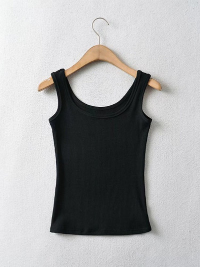 Crop felsők, női 2023 nyári, szolid, szexi U nyakú, ujjatlan, kötött táskafelső, Basic Camisole