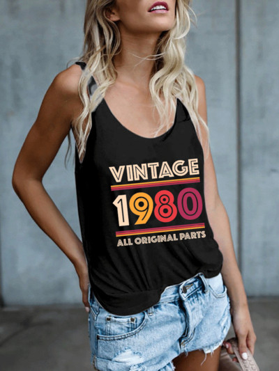 1980 Vintage Graphic Tank Top Cămașă de vară Ziua Mamei Cadou pentru femei