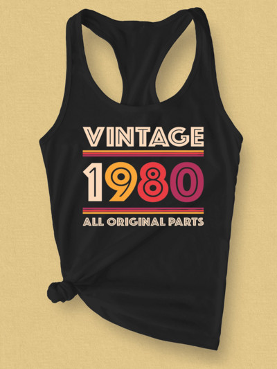 1980-as Vintage grafikus felső nyári ing születésnapi anyák napi ajándék nőknek