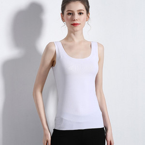 Minőségi nyári varrat nélküli mellény Női Kényelmes Tank Top Fitness Szexi U Nyakú Bustier Felső Debardeur Női Fehérnemű Elegáns póló