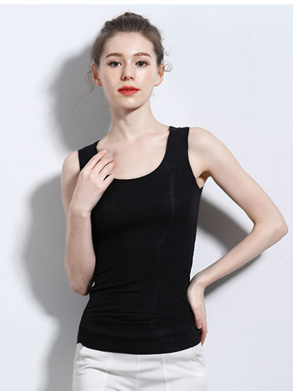 Ποιοτικό καλοκαιρινό γιλέκο χωρίς ραφές Γυναικείο Άνετο Γυμναστήριο Σέξι U Neck Bustier Top Debardeur Γυναικεία εσώρουχα Κομψά Tee Tanks