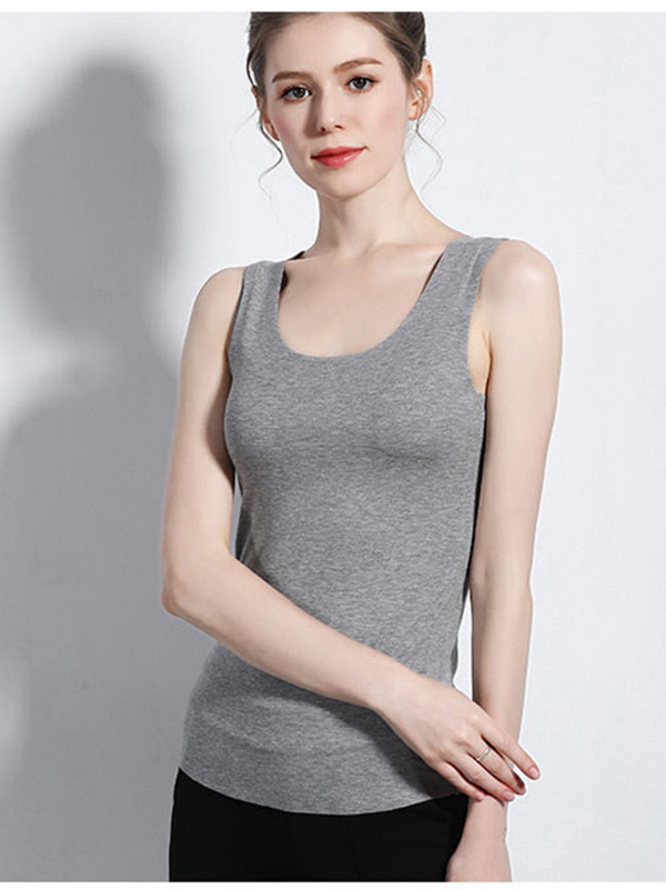 Ποιοτικό καλοκαιρινό γιλέκο χωρίς ραφές Γυναικείο Άνετο Γυμναστήριο Σέξι U Neck Bustier Top Debardeur Γυναικεία εσώρουχα Κομψά Tee Tanks