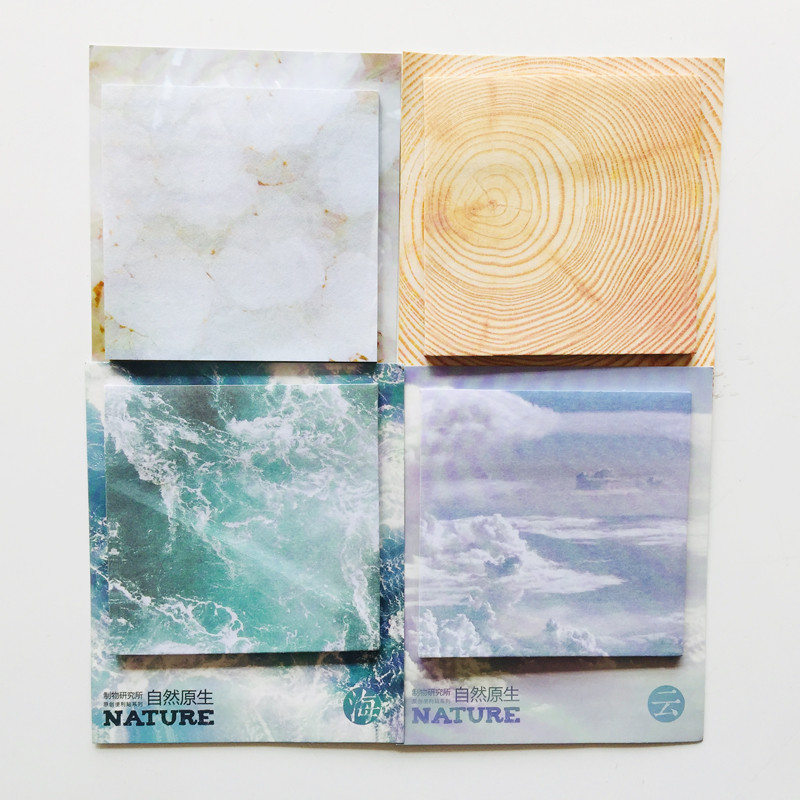 30 φύλλα Φυσικού ξύλου Σύννεφο Ice Sea Memo Pads Σχέδιο Μήνυμα Γράφοντας κολλώδεις σημειώσεις Μαρκαδόρος Ετικέτα σχολικού γραφείου