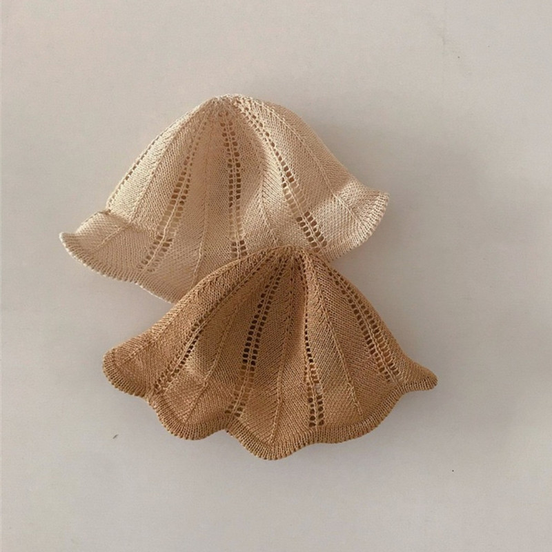 Κομψό στυλ Παιδικά μονόχρωμα καπέλα ψαρά, κοριτσάκι, μωρό, σκίαστρο με κύμα, ψάθινο καπέλο για νήπιο, καλοκαιρινό καπέλο