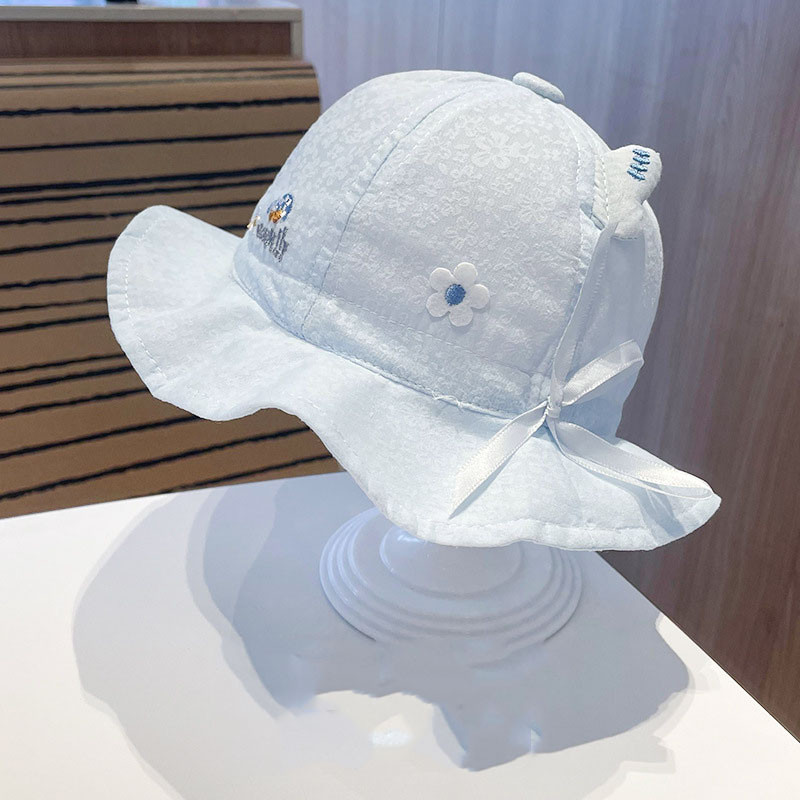 Καλοκαιρινό διχτυωτό καπέλο μωρού με κουβά αναπνεύσιμο μωρό καπέλο ηλίου κορίτσι Πριγκίπισσα Παιδιά Ψαράς Καπέλο Λουλούδι Κορίτσι Καπέλο παραλίας