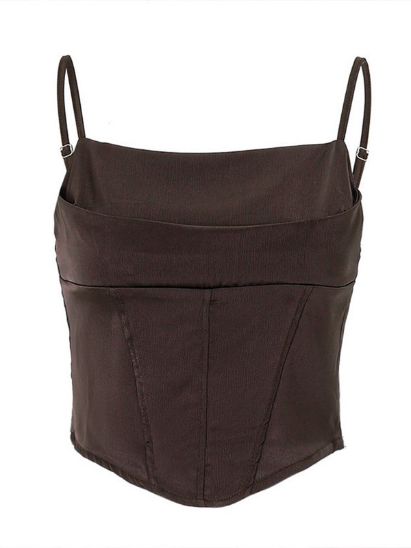 Σέξι μπλουζάκι με λουράκι σπαγγέτι, κοκαλιάρικο τοπ 2023 με κορδόνια για πάρτι, γυναικεία ρούχα